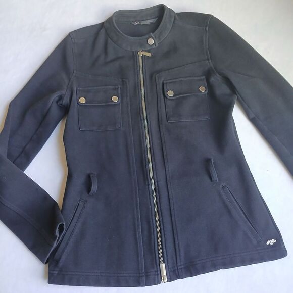 Armani‎ Exchange Jacket Womens Medium Twill Military Preppy Full Zip - Picture 1 of 12